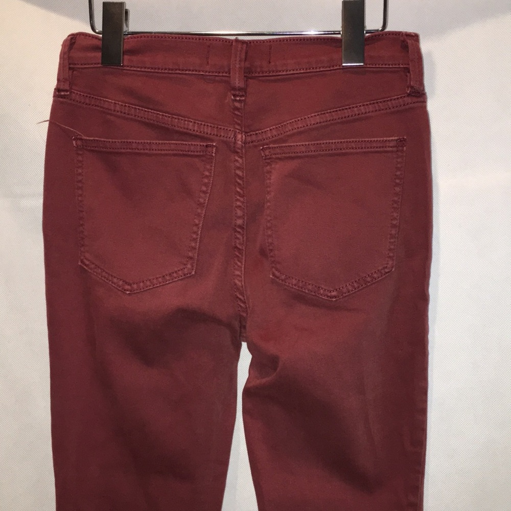 Free People Burgundy Denim Skinny Jeans | Size 27 - Picture 4 of 5